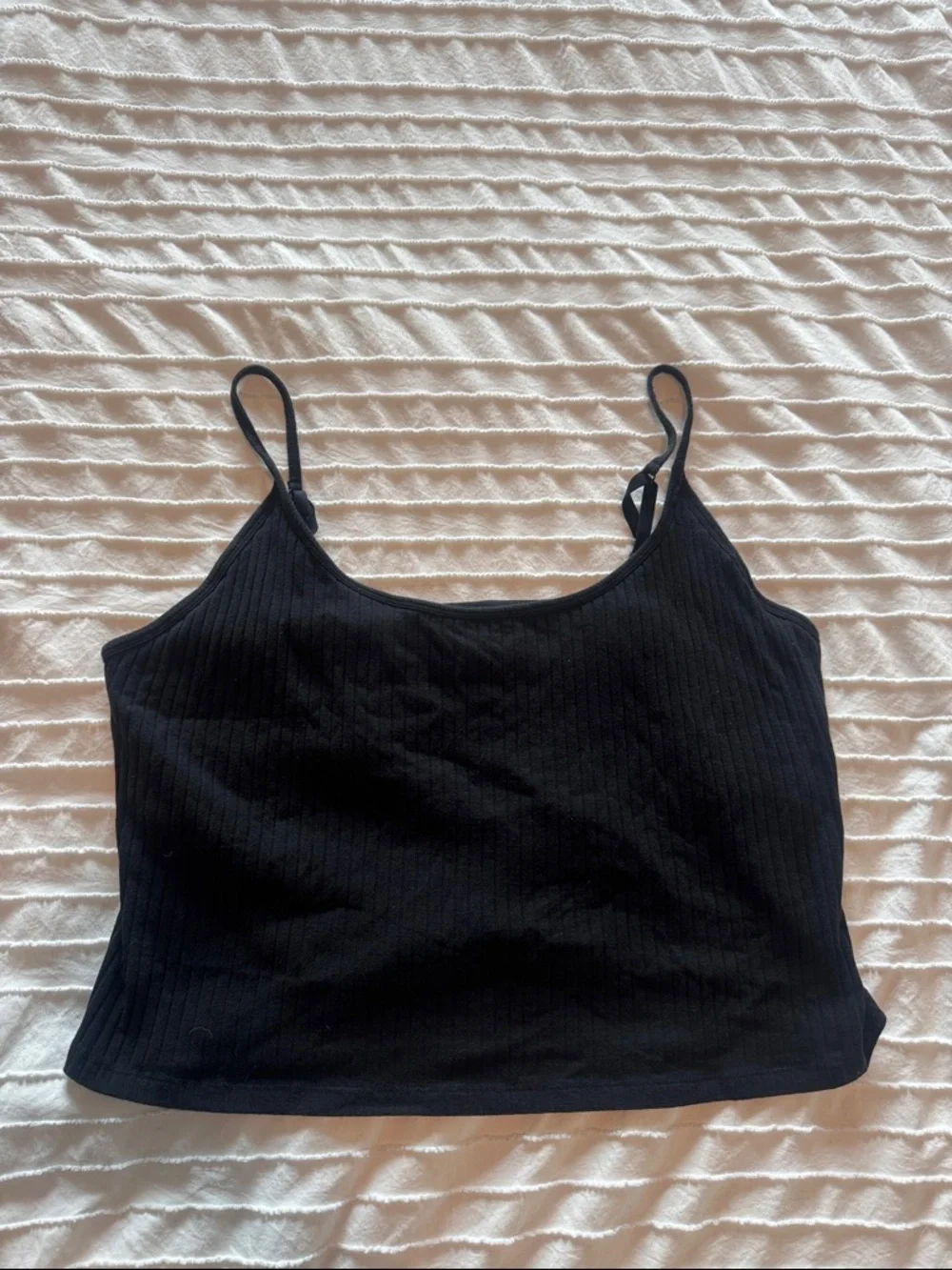 Old Navy Black Ribbed Cropped Tank - Picture 1 of 5
